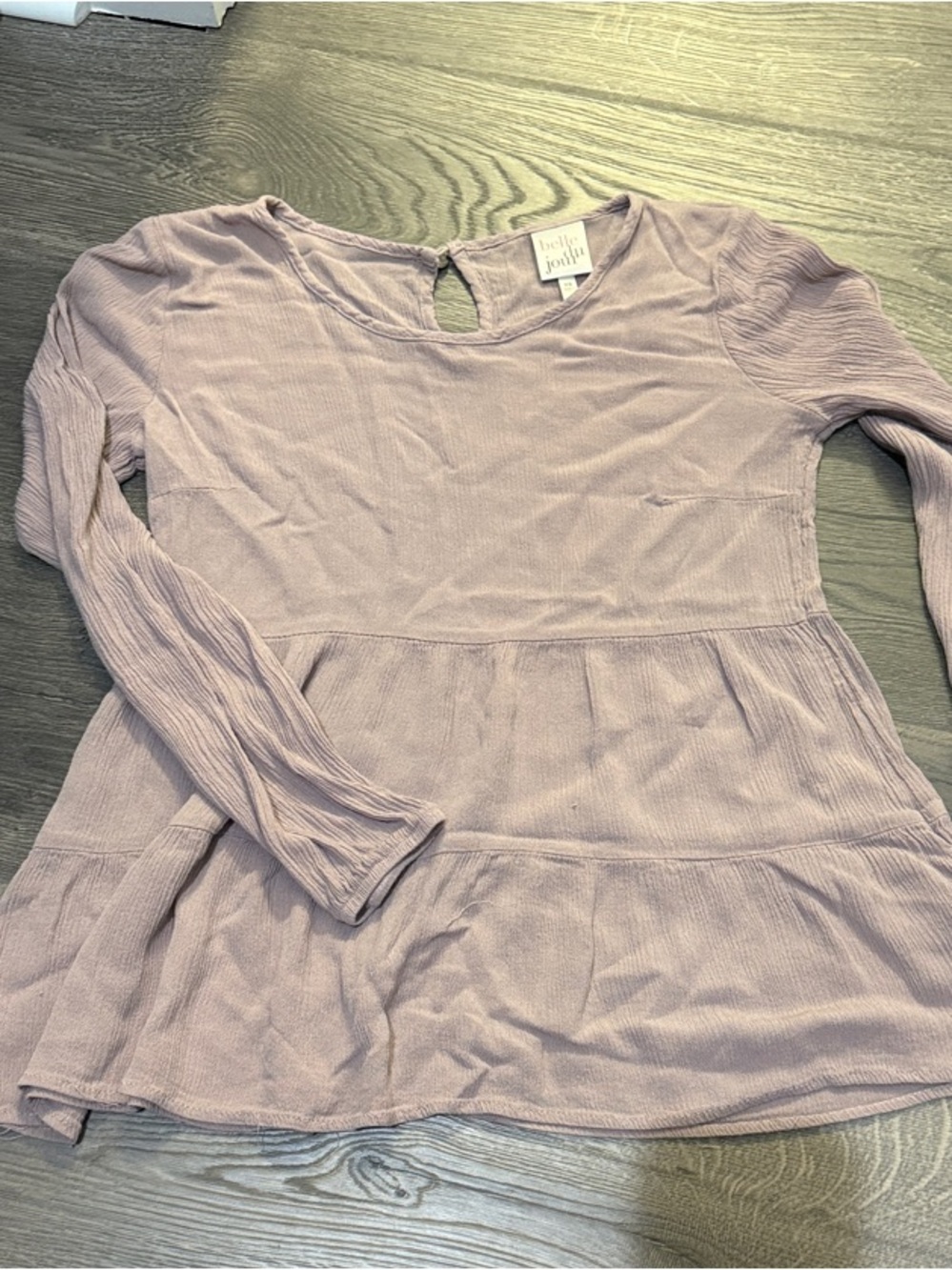 Belle Du Jour Lavender Tiered Long-Sleeve Top
